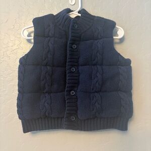 Janie and Jack navy blue cable knit sweater vest size 6-12 months